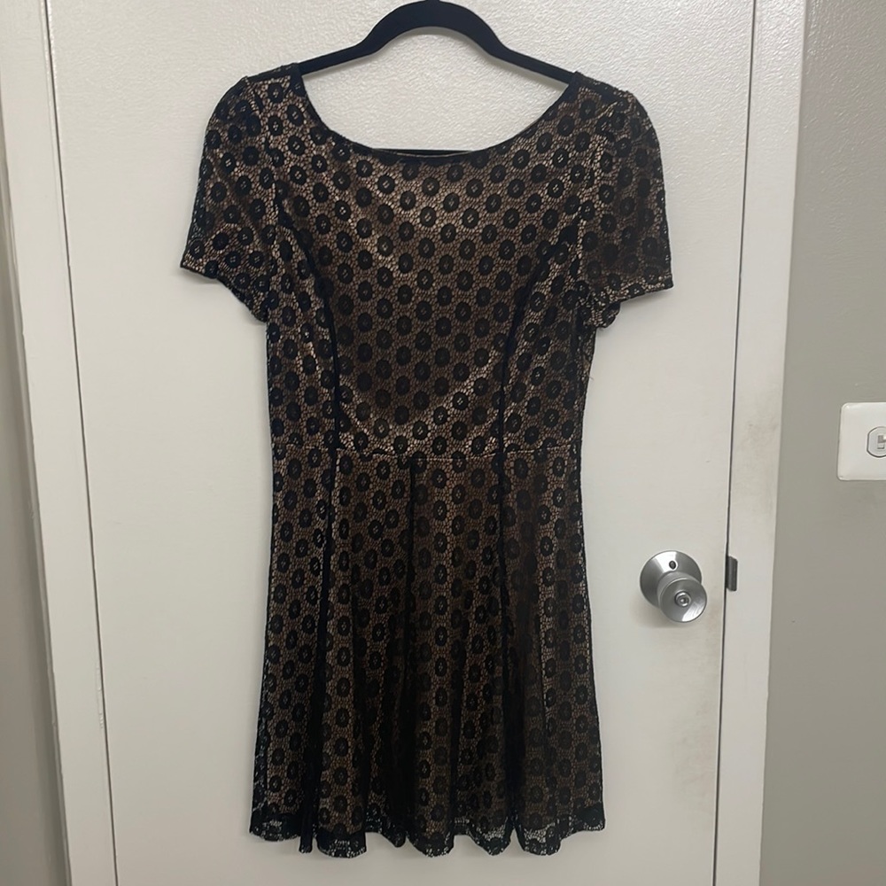 Black & Gold Dress with Bow Belt